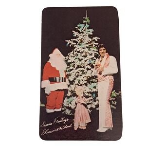 Elvis Presley 1978 Pocket Calendar‎ Card RCA Santa Version VTG NOS Original Mint